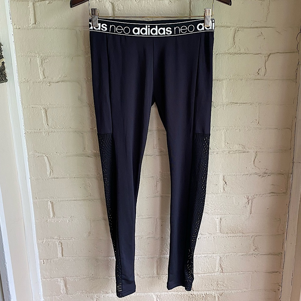 Adidas Neo black & white size large compression stretchy running workout